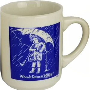 Antique Morton Salt Girl When It Rains It Pours 1914 Advertising Logo Cup‎ Mug
